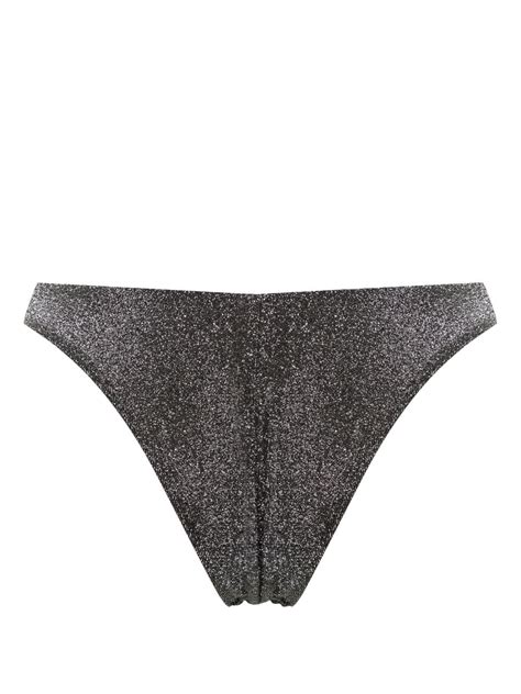 Form And Fold Grey High Cut Lurex Bikini Bottom Smart Closet