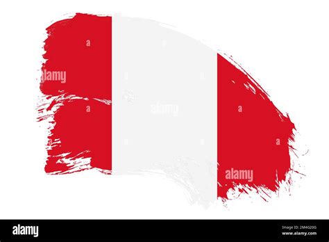 Peru Flag On White Background With Abstract Paint Brush Texture Effect