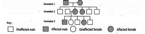 Given Below Is A Pedigree Chart Showing The Inheritance Of A Certain Sex Linked Trait In Humans