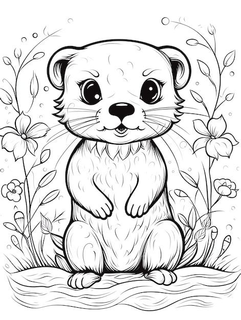 Premium Ai Image A Black And White Drawing Of A Rodent