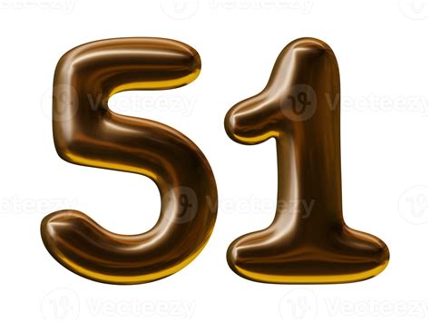 Number 51 design in 3d render 19552884 PNG