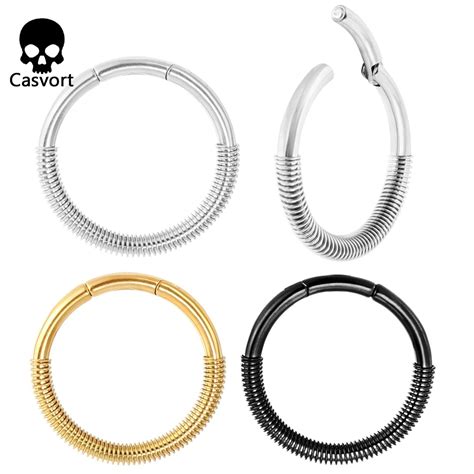 Casvort 2pcs 316 Stainless Steel 4mm 6g Ear Hangers Weights Big Hoop