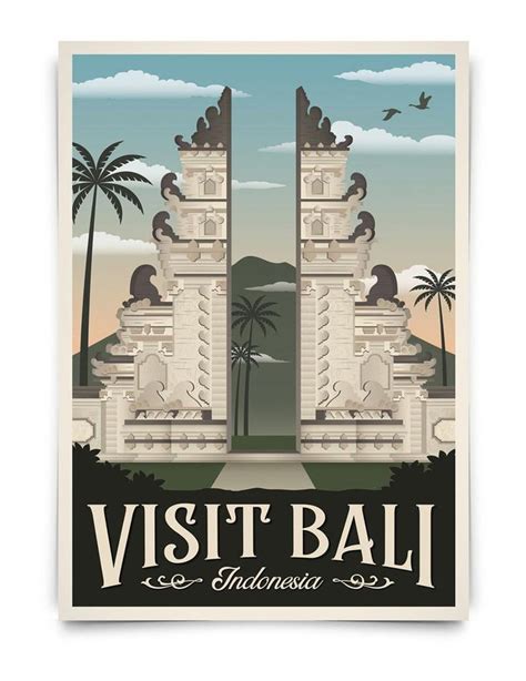 Bali Vintage Travel Poster, Bali Travel Poster, Decoration, Wall Art ...