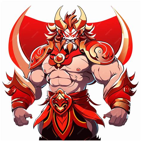 premium vector impressive full body mascot demon graphic  fiery flair