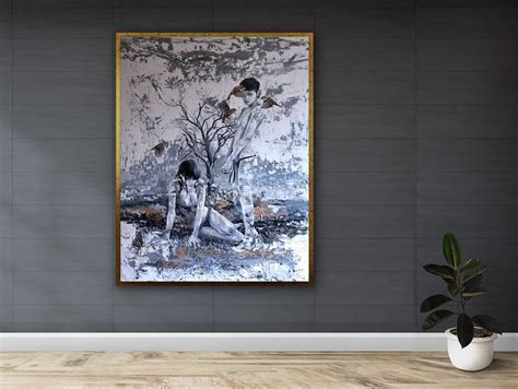 Gray Nude Women Painting On Canvas Sexy Girls Canvas Etsy