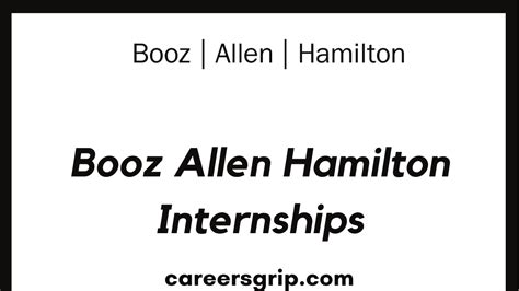 Booz Allen Hamilton Internship 2025 - Careers Grip