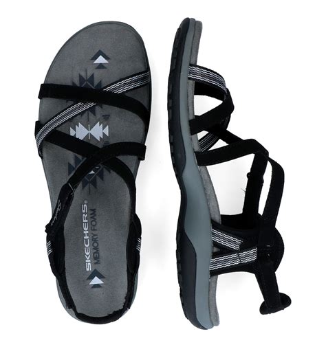 Skechers Reggae Slim Sun Array Zwarte Sandalen Dames Sandalen
