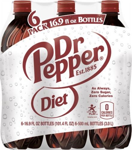 Diet Dr Pepper® Soda Bottles 6 Pk 16 9 Fl Oz Frys Food Stores