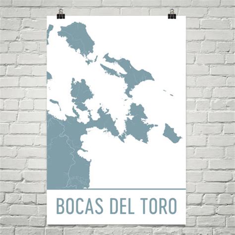 Aeticon Canvas Bocas Del Toro Map, Bocas Del Toro Art, Bocas Del Toro