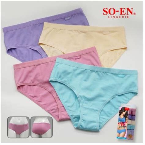 Bbs Pcs Original Soen Cotton Spandex Bikini Panty For Women S Panties Shopee Philippines