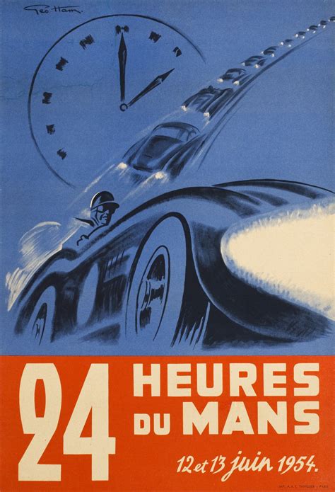 Affiche Ancienne Le Mans 24 Heures Du Mans 1954 Galerie 1 2 3