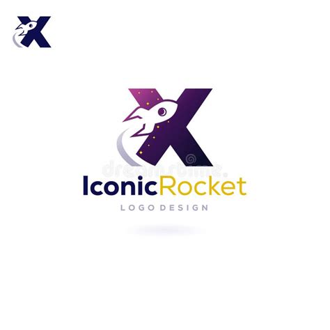 Letter T Rocket Logo Spacecraft Launch Into Space Stock Vector