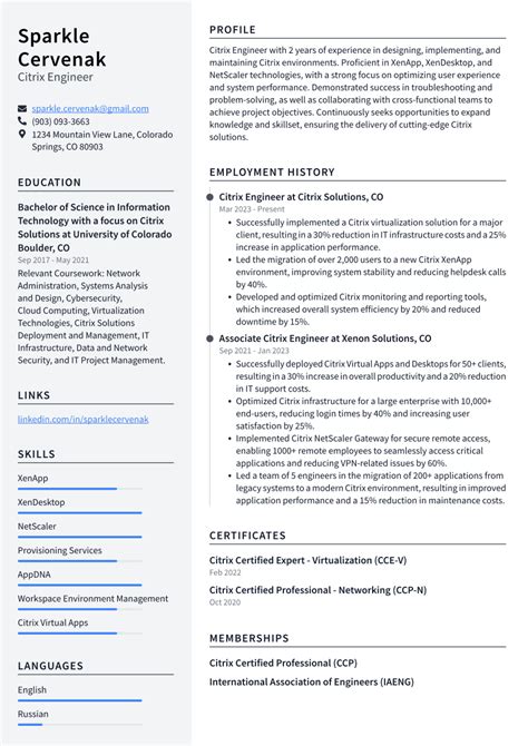 Top 17 Citrix Engineer Resume Objective Examples ResumeCat