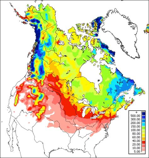 Us Average Annual Snowfall Map