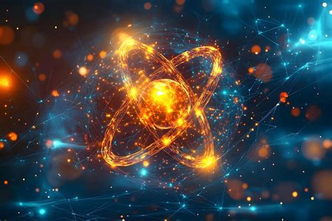 atomic particles  nuclear energy illustrated premium ai generated