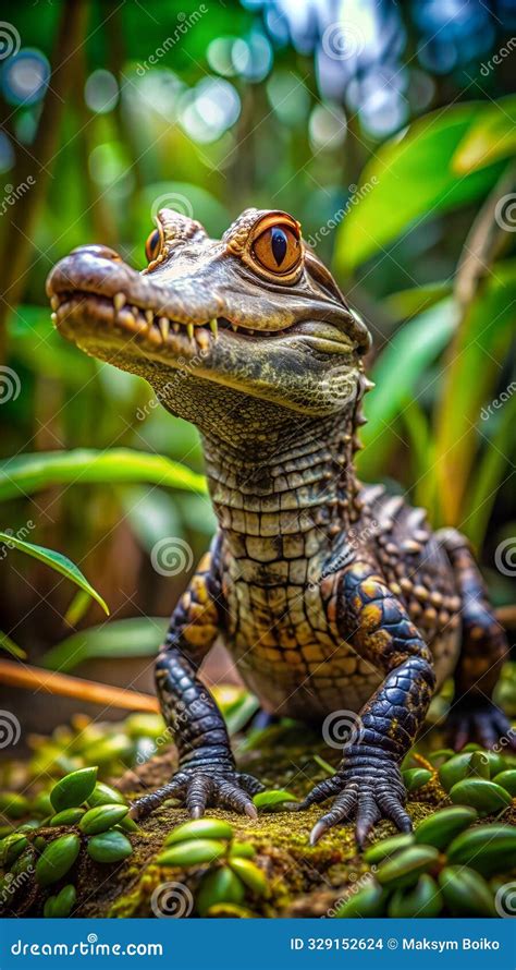 Cuviers Dwarf Caiman Looks Village Stock Photography Cartoondealer