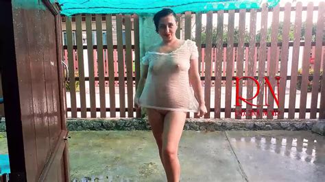 Summer Rainy Day Wet Underwear Rain Umbrella Private Milf Horny