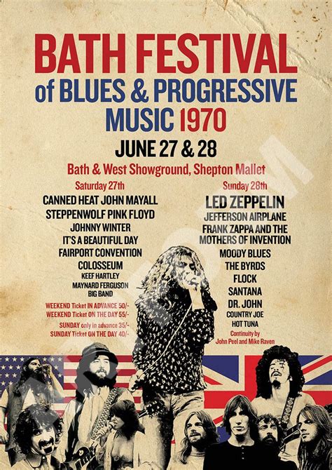 Bath Festival 1970 REIMAGINED A3 Size Poster In 2022 Festival