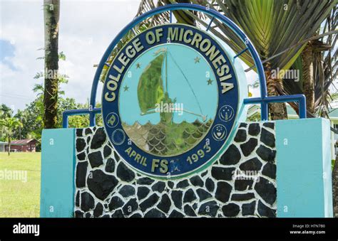 Pohnpei Micronesia sign for College of Micronesia campus education