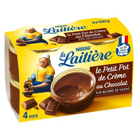 Petit pot Crème au chocolat La Laitière 4 x 100 g La Belle Vie