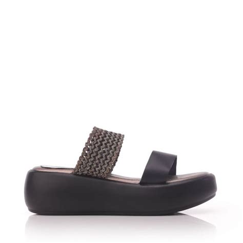 Ottilie Black Leather Sandals From Moda In Pelle Uk