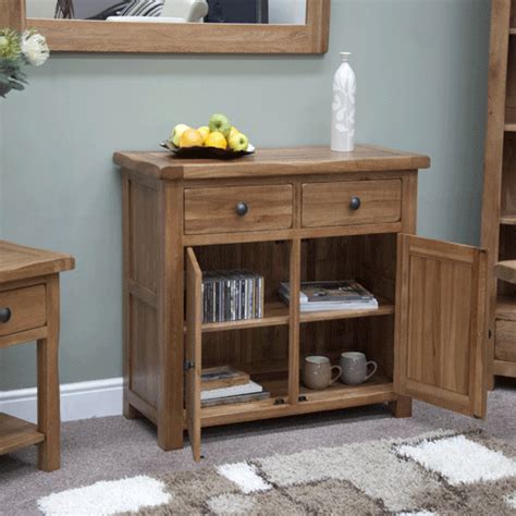 Original Rustic Solid Oak Small Sideboard Furniture Plus Online