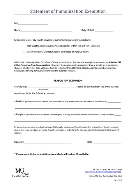 Immunization Exemption Fill Out Sign Online DocHub