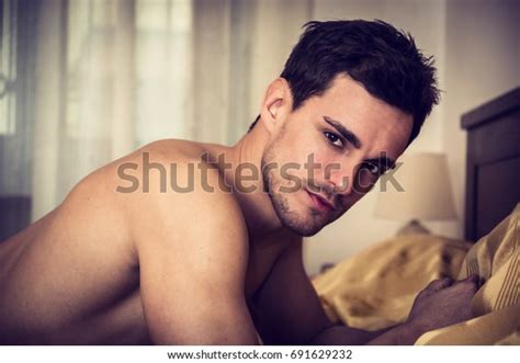 Shirtless Sexy Male Model Lying Alone Stock Photo Edit Now 691629232