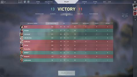 Scoreboard Valorant Interface In Game
