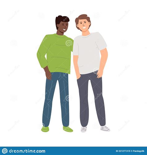 Hombres Gay De La Pareja Lgbt Se Unen En Un Abrazo Ilustración del Vector Ilustración de