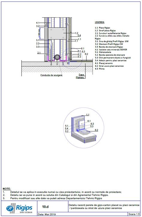 Cad Dwg Detaliu Racord Perete De Gips Carton Placat Cu Placi Ceramice