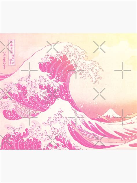 The Great Wave Off Kanagawa Japanese Wave Pink Aesthetic Sticker By