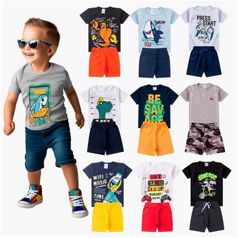 Roupas Infantil De 2 A 3 Anos Masculino - kit 12 peças de roupas masculino infantil 6 Conjuntos menino verão ...