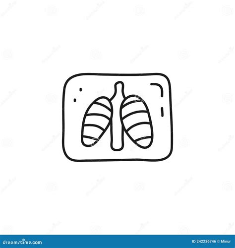 Outline Lungs Vector Icon Isolated Black Simple Line Element