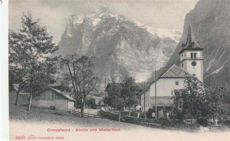 Grindelwald Kirche Und Wetterhorn Karte Ungelaufen Kaufen Auf Ricardo