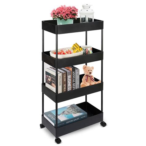 Buy Slim Storage Cart Tier Narrow Storage Rack Rolling Organizer