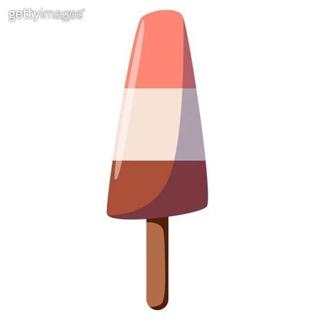 Delicious Striped Ice Cream Sweet Summer Treat On A Stick