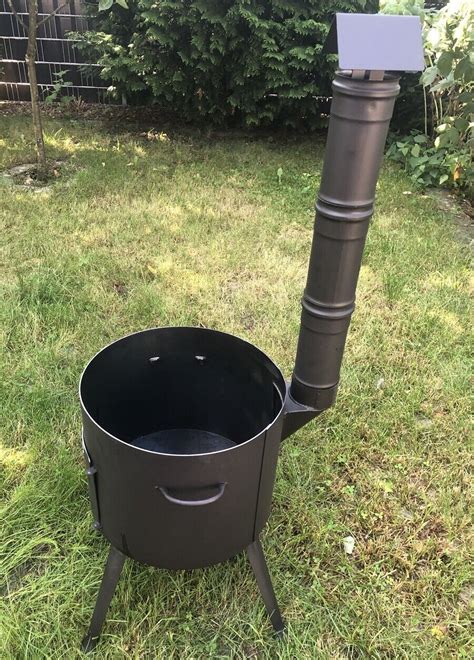 Utschak für Kasan (45 cm) Чугун Казан Учак Ofen Kazan mit ROHR 2 mm ...