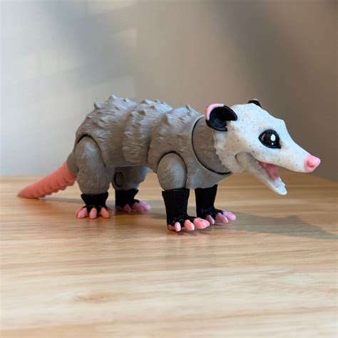 Opossum Flexi Articulated Fidget Toy 3D Printed Matmire Makes Etsy