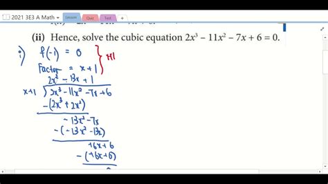 Factorise Cubic Equation Youtube