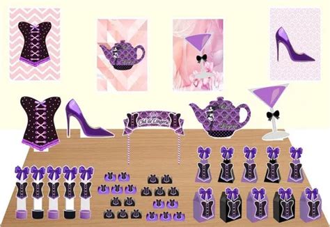 Kit Festa Chá De Lingerie Lilás Peças Pes Cone Milk Parcelamento sem juros