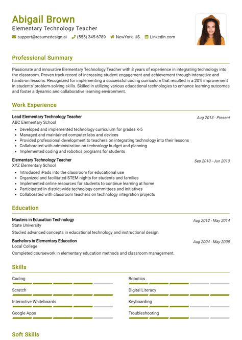 Elementary Teacher Resume 3