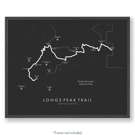 Longs Peak Trail Map Longs Peak Trail Poster Tell Your Trail