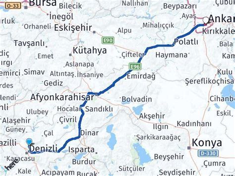 Denizli Pamukkale Ankara Arası Kaç Km Saat Yol Tarifi