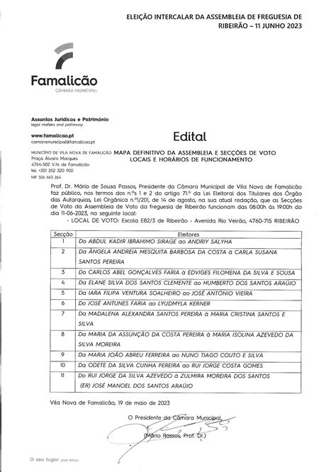 FW Edital Mapa Definitivo da Assembleia e Secções de Voto Locais e