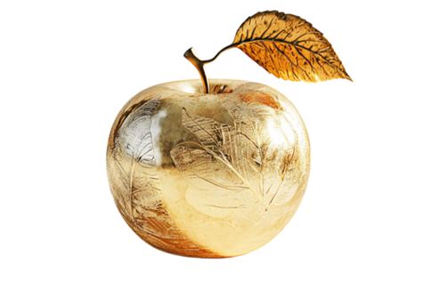 A Golden Apple With A Leaf Png Transparent Images Free Download