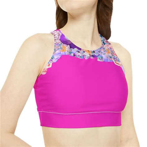 Bikini Top High Neck Crop Swimsuit Women S Sportswear Bra Top