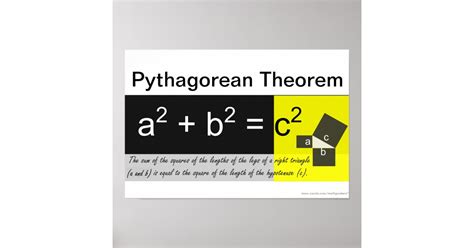 Pythagorean Theorem Math Poster Zazzle