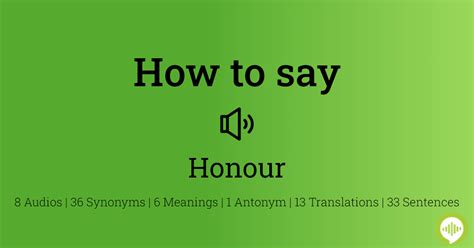 how to pronounce honour