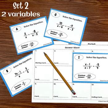 Solving Proportion Equations Variables On Both Sides Scavenger Hunt